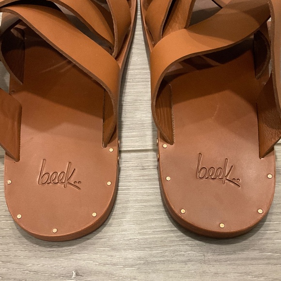 BEEK Weaver Leather Slide Sandal Brown Size 11 - Picture 3 of 7